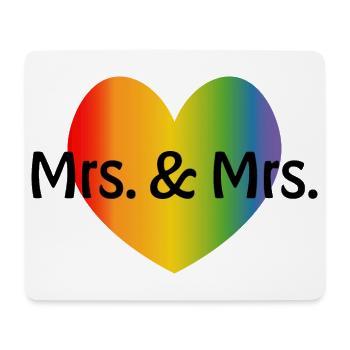 Regenbogen Mrs and Mrs 2 rainbow Herz - Mousepad (Querformat) - Weiß - Vorne