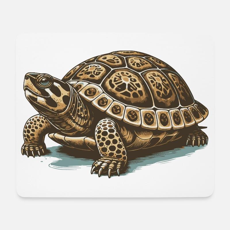 Tortue - Tapis de souris (format paysage) - blanc