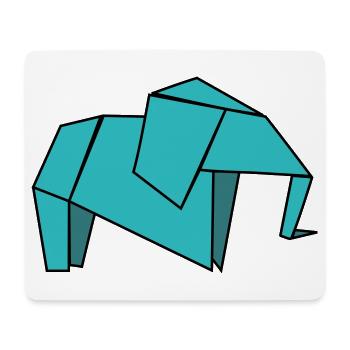 Origami Elephant - Mouse Pad (horizontal) - white - Front