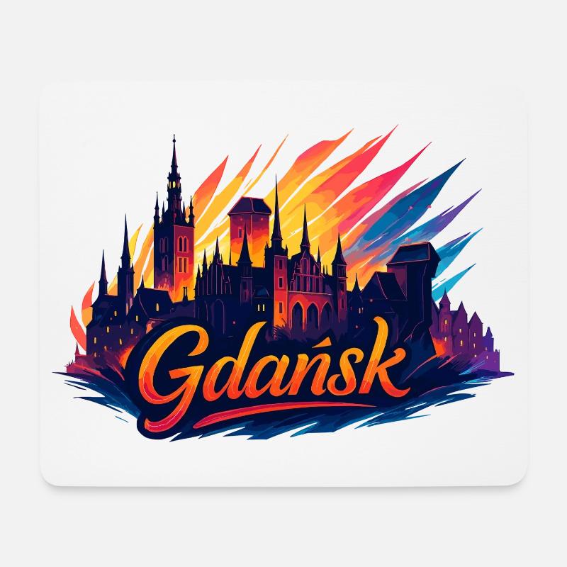Danzig Gdańsk Stadt Polen Geschenk - Mousepad (Querformat) - Weiß