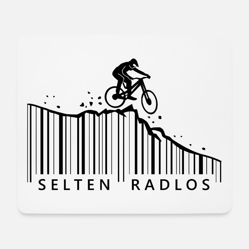 selten radlos barcode downhill mountainbike - Mousepad (Querformat) - Weiß