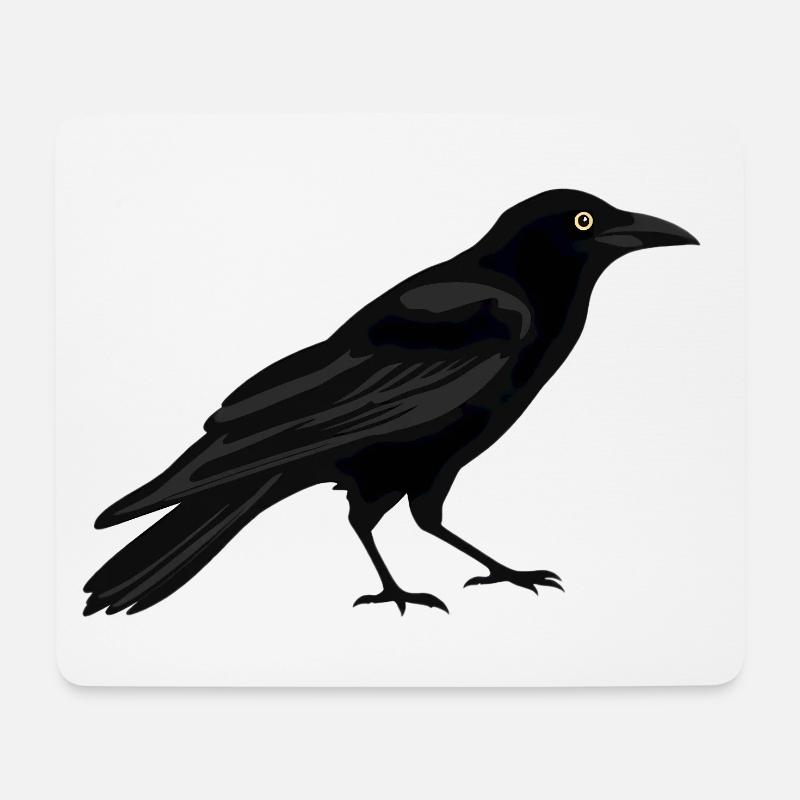 Rabe - Mousepad (Querformat) - Weiß
