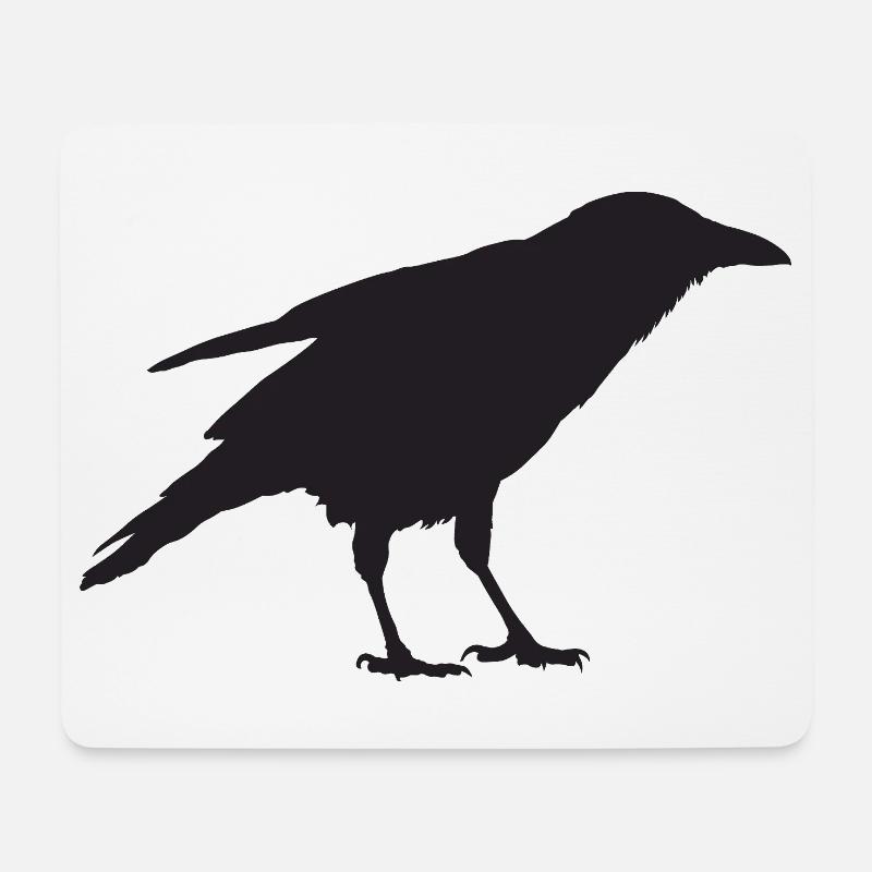 Krähe II - Mousepad (Querformat) - Weiß