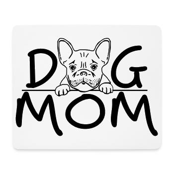 Dog Mom | Cute Bulldog Line Art Design - Mouse Pad (horizontal) - white - Front