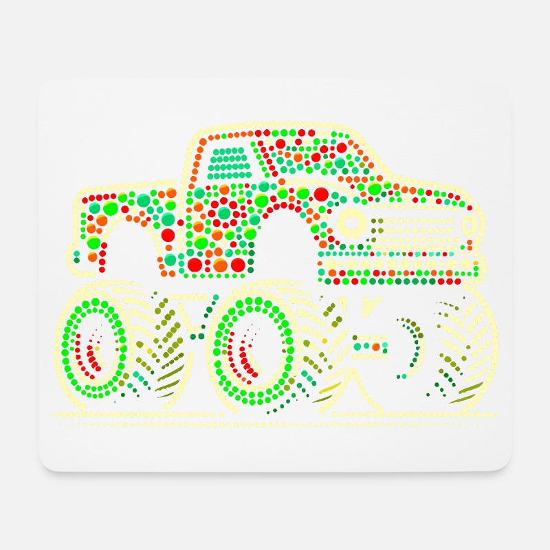 Fleckiges Hemd Beadwork Monster Truck - Mousepad (Querformat) - Weiß