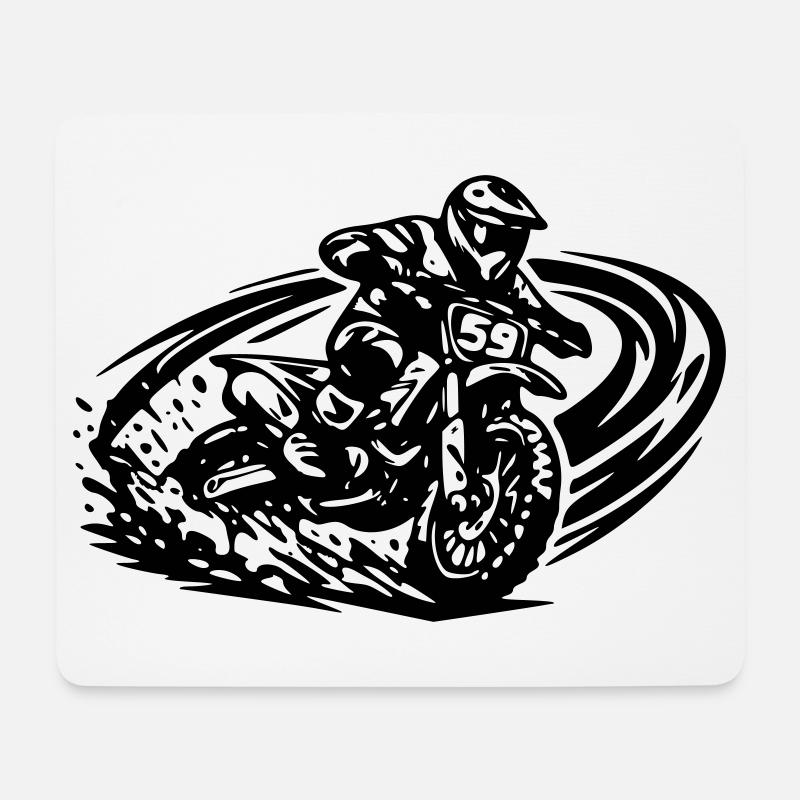 Motocross 59 - Mousepad (Querformat) - Weiß