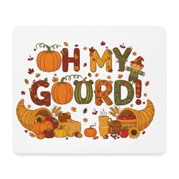 Oh mon gourde ! Drôle de design autommental de citrouille - Tapis de souris (format paysage) - blanc - Devant