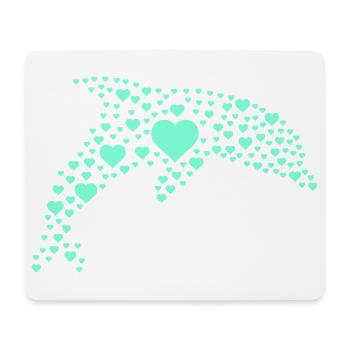 Dolphin Heart Pattern - Mouse Pad (horizontal) - white - Front
