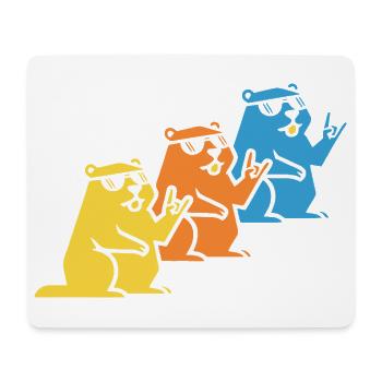 Murmeltier Sonnenbrille Rock On - Mousepad (Querformat) - Weiß - Vorne
