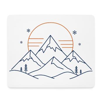Berglandschaft mit Sonne - Mousepad (Querformat) - Weiß - Vorne