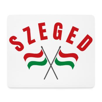 Szeged Crossed Hungarian Flags  - Mouse Pad (horizontal) - white - Front