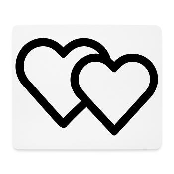 Doppelherz - Mousepad (Querformat) - Weiß - Vorne