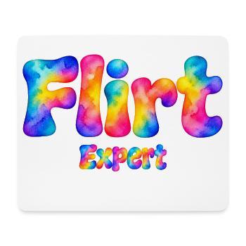 Flirt Expert – Bunter Aquarell Spruch mit Humor - Mousepad (Querformat) - Weiß - Vorne