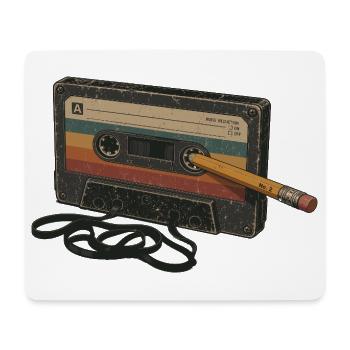 Liebhaber von 90er 80er Retro-Kassettenmusik - Mousepad (Querformat) - Weiß - Vorne