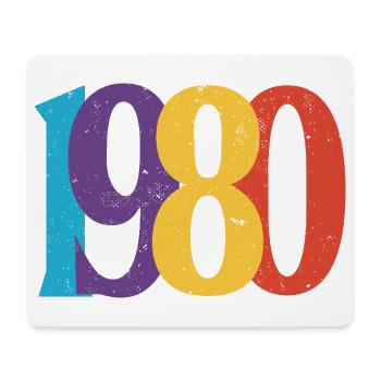 Geboren 1980 80er Geburtstagsgeschenk - Mousepad (Querformat) - Weiß - Vorne