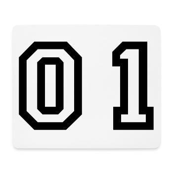 Nummer - 01 - zero one - Mousepad (Querformat) - Weiß - Vorne