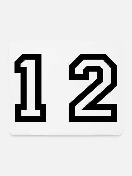 Nummer - 12 - zwölf - Mousepad (Querformat) - Weiß