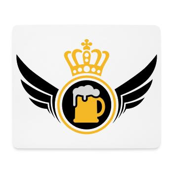 Beer Lord | Wings | Crown | Krone - Tapis de souris (format paysage) - blanc - Devant