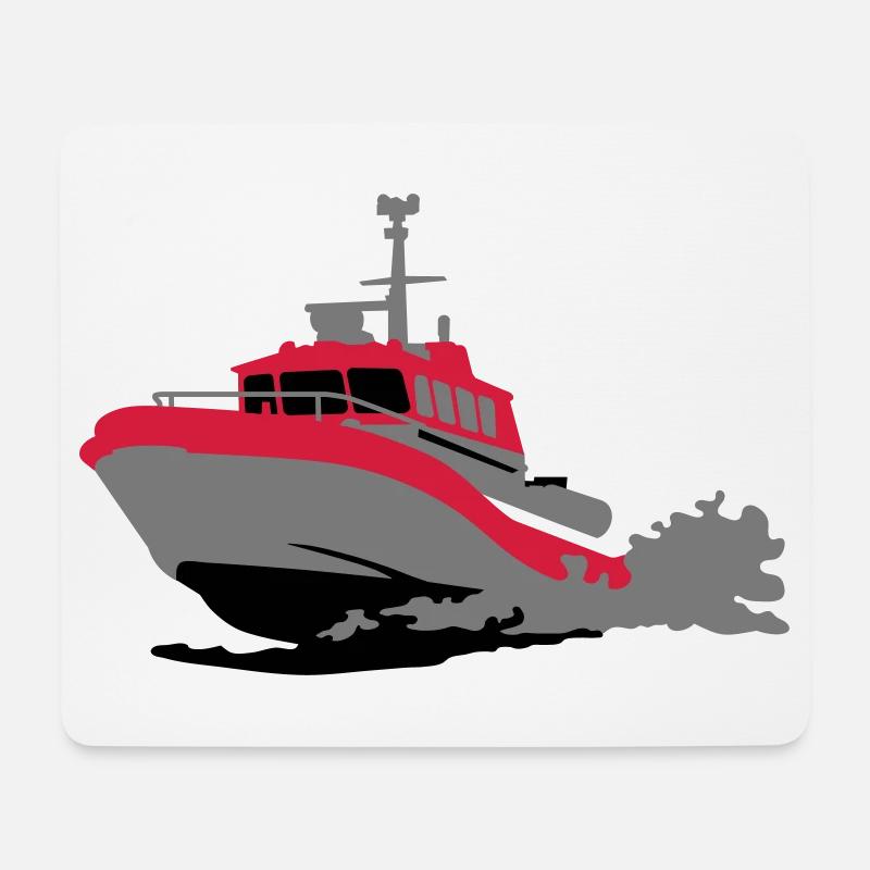 Motorboot - Mousepad (Querformat) - Weiß