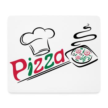 Pizza baker with cooking cap - Mouse Pad (horizontal) - white - Front