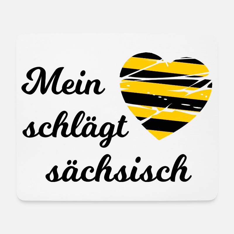 Ein Herz für Sachsen - Mousepad (Querformat) - Weiß