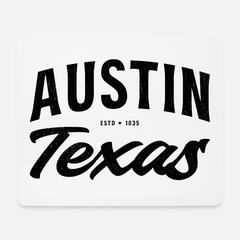 Austin Texas USA Gründungsjahr Design - Mousepad (Querformat) - Weiß