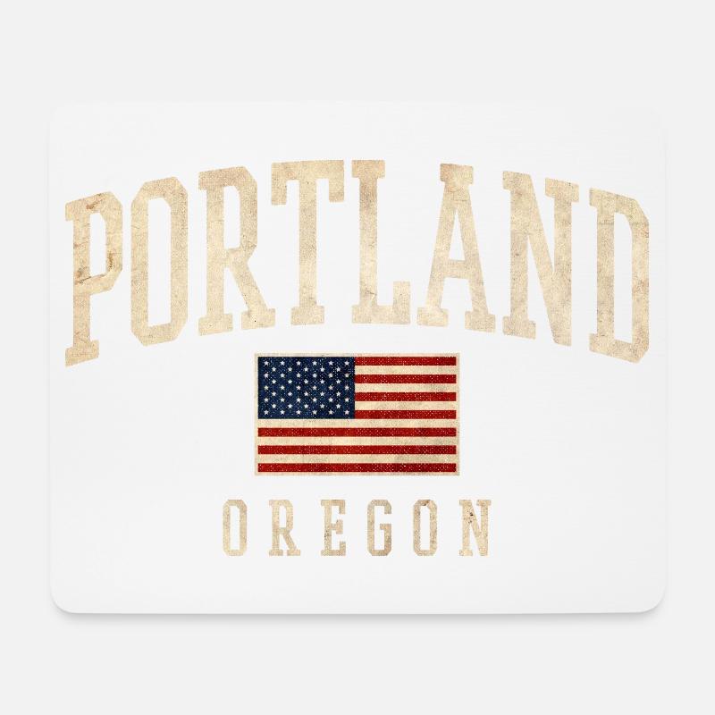Portland Oregon Americana Flag - Mousepad (Querformat) - Weiß