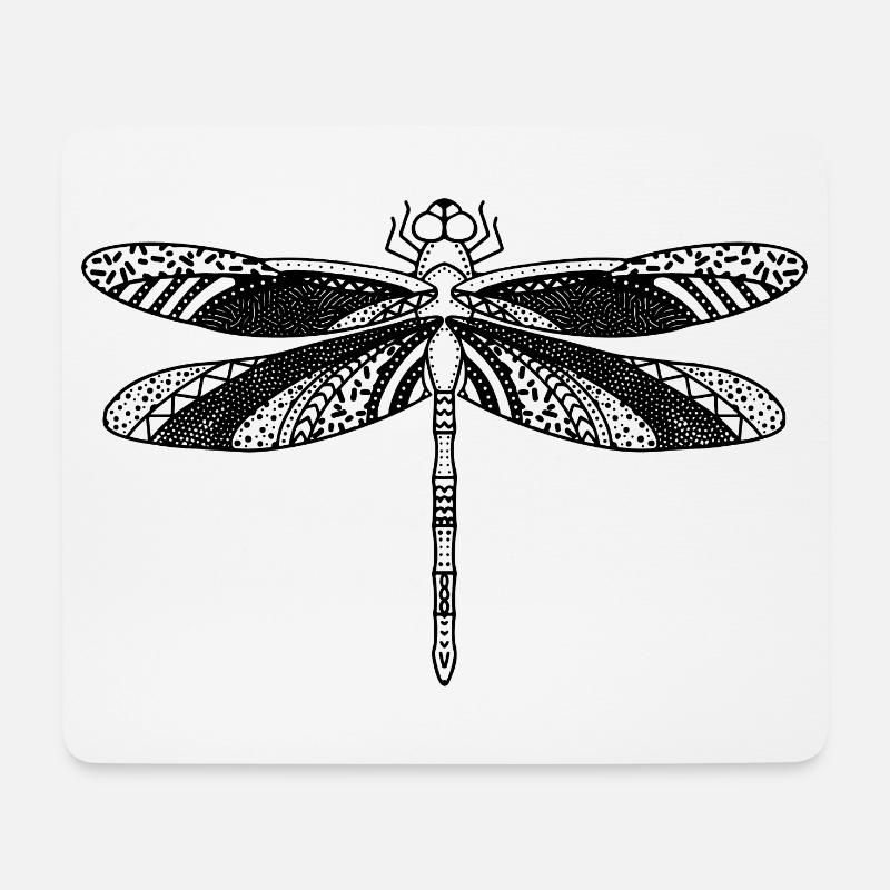 Libelle - Mousepad (Querformat) - Weiß