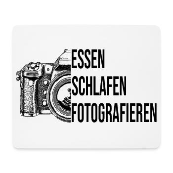 Essen - Schlafen - Fotografieren - Mousepad (Querformat) - Weiß - Vorne