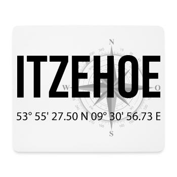 Koordinaten Itzehoe - Mousepad (Querformat) - Weiß - Vorne