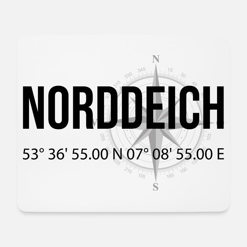 Koordinaten Norddeich - Mousepad (Querformat) - Weiß