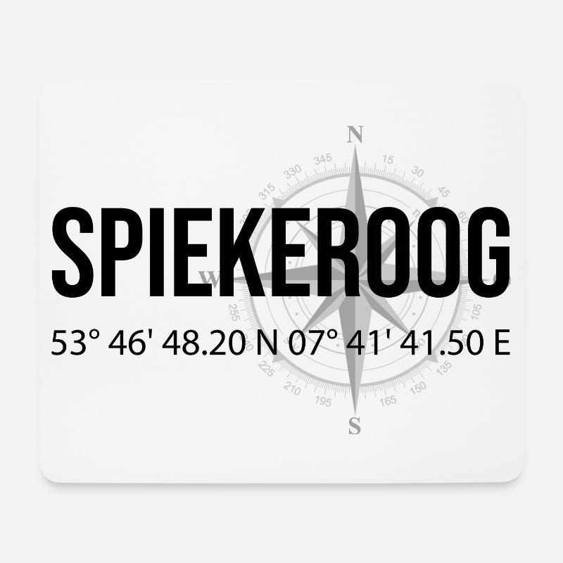 Koordinaten Spiekeroog - Mousepad (Querformat) - Weiß