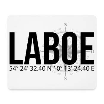 Koordinaten Laboe - Mousepad (Querformat) - Weiß - Vorne