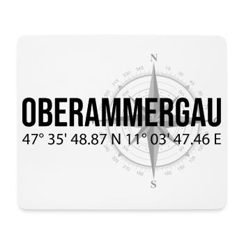 Koordinaten Oberammergau - Mousepad (Querformat) - Weiß - Vorne