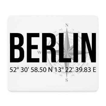 Koordinaten Berlin - Mousepad (Querformat) - Weiß - Vorne
