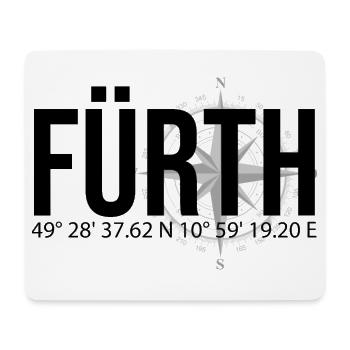 Koordinaten Fürth - Mousepad (Querformat) - Weiß - Vorne
