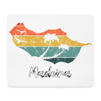 Madeira map outline Portugal holiday retro vintage - Mouse Pad (horizontal) - white - Front