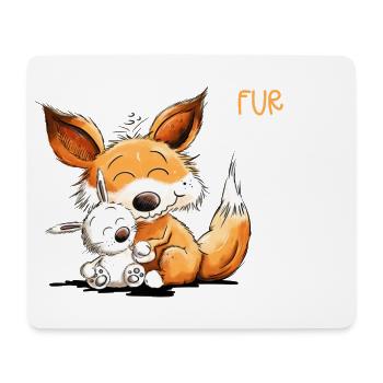 Renard avec Lapin Amitié Dicton - Tapis de souris (format paysage) - blanc - Devant