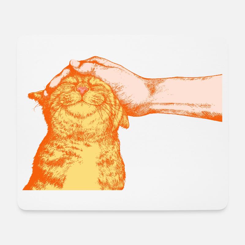 DIE GLÜCKLICHE KATZE - Mousepad (Querformat) - Weiß