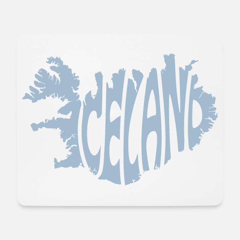 Island Typografie Design - Mousepad (Querformat) - Weiß