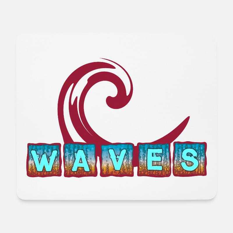 Abstrakte Meereswellen Kunst - Surferdesign - Mousepad (Querformat) - Weiß
