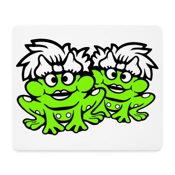 2 grenouilles couple femmes crapaud drôle amoureux mignon - Tapis de souris (format paysage) - blanc - Devant