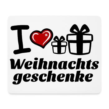 I Love Weihnachtsgeschenke  - Mousepad (Querformat) - Weiß - Vorne
