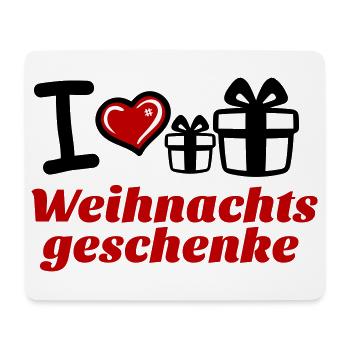 I Love Weihnachtsgeschenke  - Mousepad (Querformat) - Weiß - Vorne