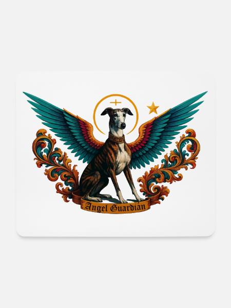 Ángel Guardián Nr5 Engelwächter-Hund - Mousepad (Querformat) - Weiß
