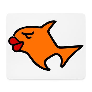 Illustration de poisson romantique - Tapis de souris (format paysage) - blanc - Devant