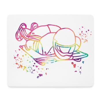 Bobsleigh Squelette Luge d’Hiver - Tapis de souris (format paysage) - blanc - Devant