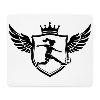Footballer Coat of Arms Soccer Girls - Mouse Pad (horizontal) - white - Front