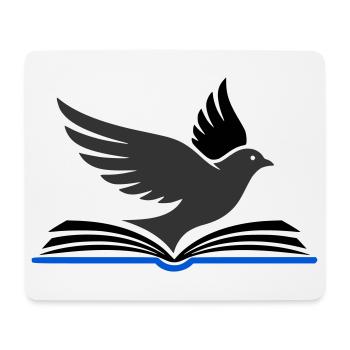 Un oiseau sort du livre - Tapis de souris (format paysage) - blanc - Devant
