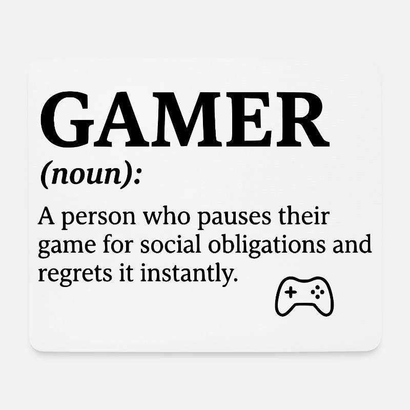 Gamer Noun Pauses Game Regrets Gaming - Mousepad (Querformat) - Weiß